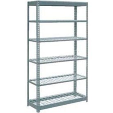 GLOBAL EQUIPMENT Heavy Duty Shelving 48"W x 18"D x 84"H With 7 Shelves - Wire Deck - Gray 717415